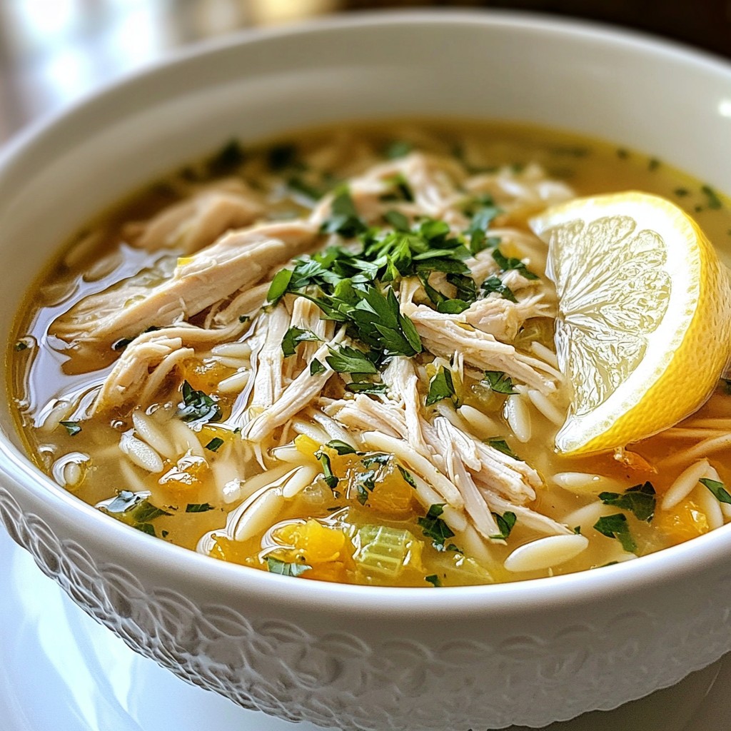 Greek Lemon Chicken Soup Flavorful and Nourishing Dish