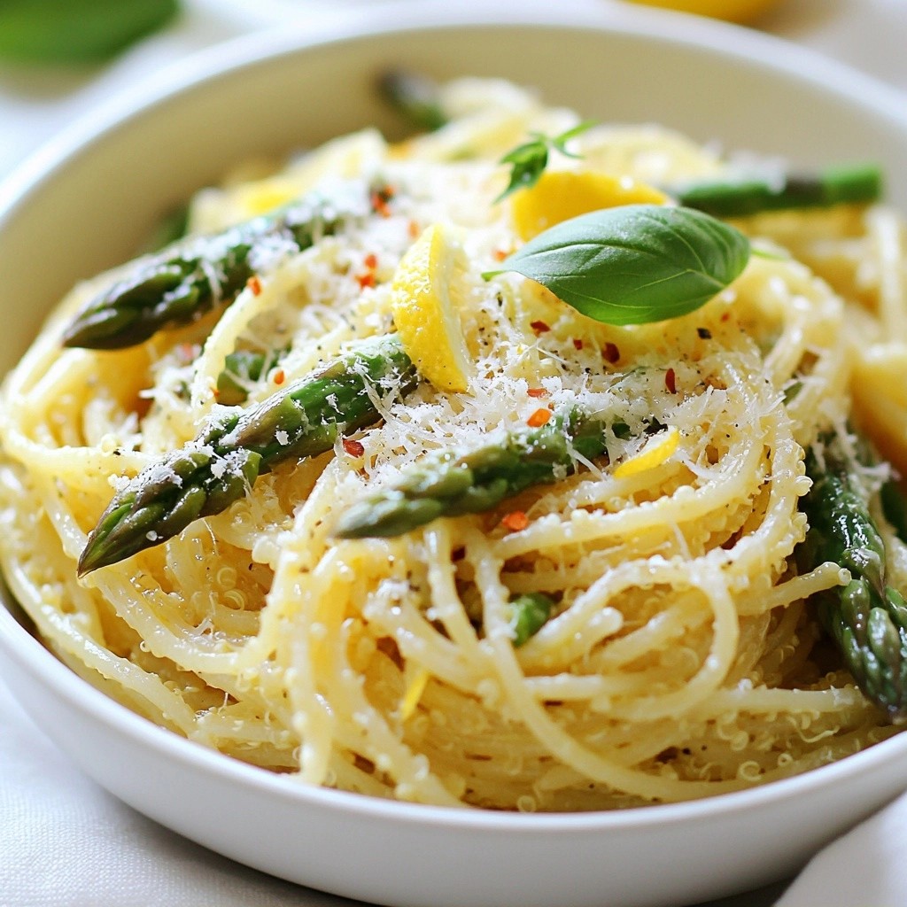 Lemon Herb Quinoa Pasta with Asparagus Delight