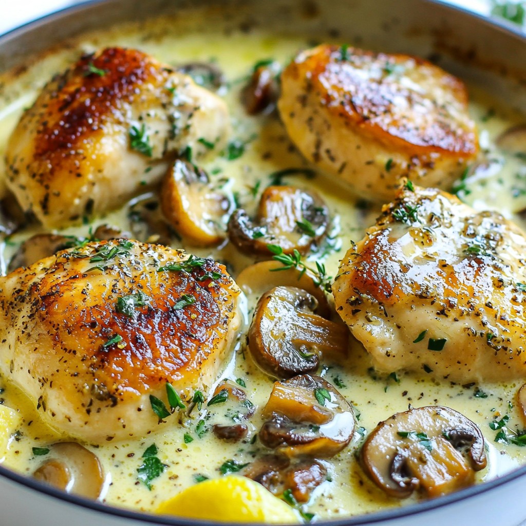 Creamy Mushroom Thyme Chicken Flavorful Dinner Delight