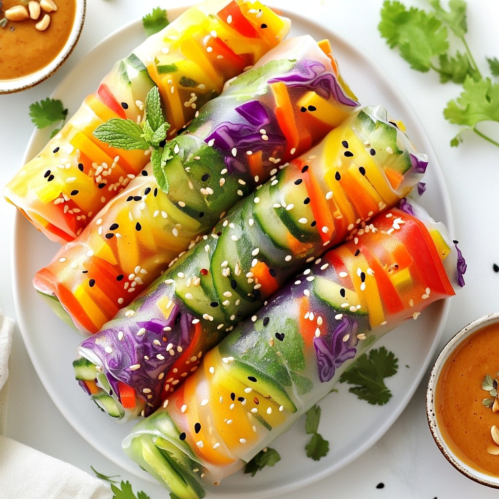 Rainbow Veggie Spring Rolls Fresh and Colorful Delight