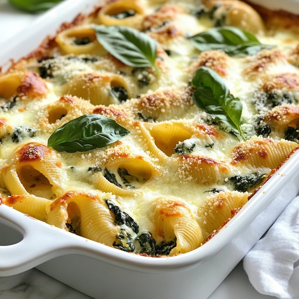 Baked Spinach and Ricotta Pasta Shells Tasty Recipe