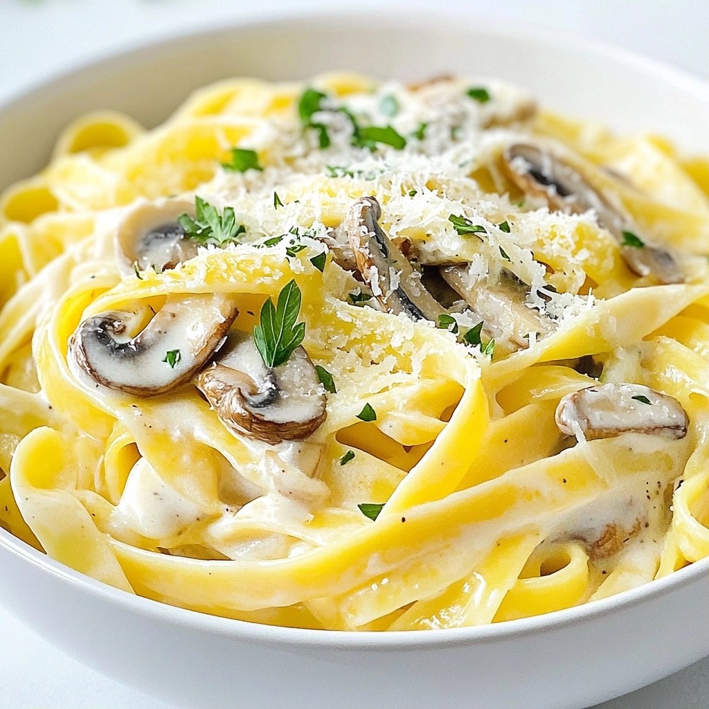 Creamy Italian Herb Cheese Pasta with Mushrooms Delight