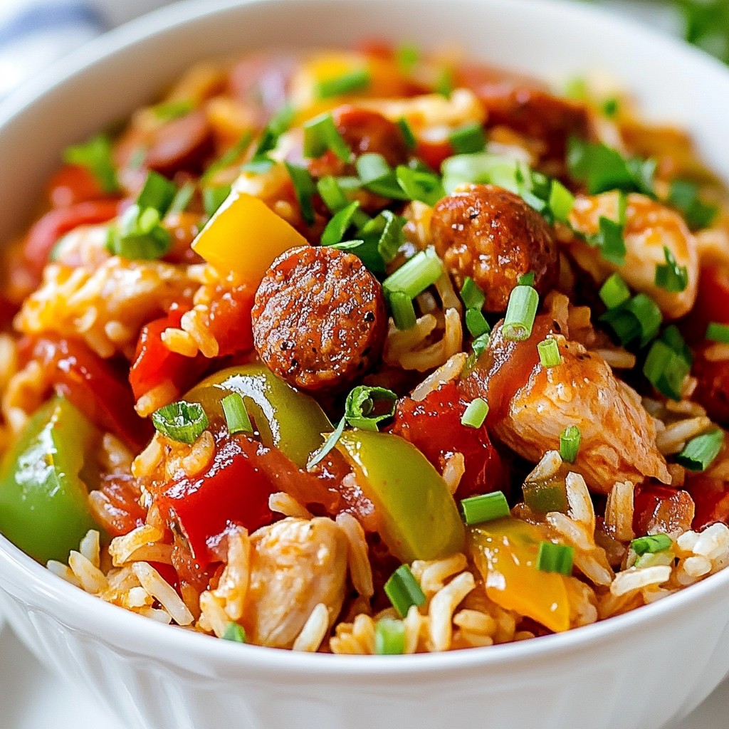 Cajun Chicken & Sausage Jambalaya Flavorful Recipe