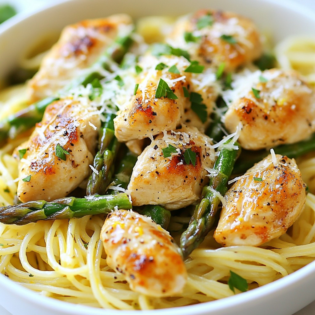 One-Pot Lemon Chicken and Asparagus Pasta Delight