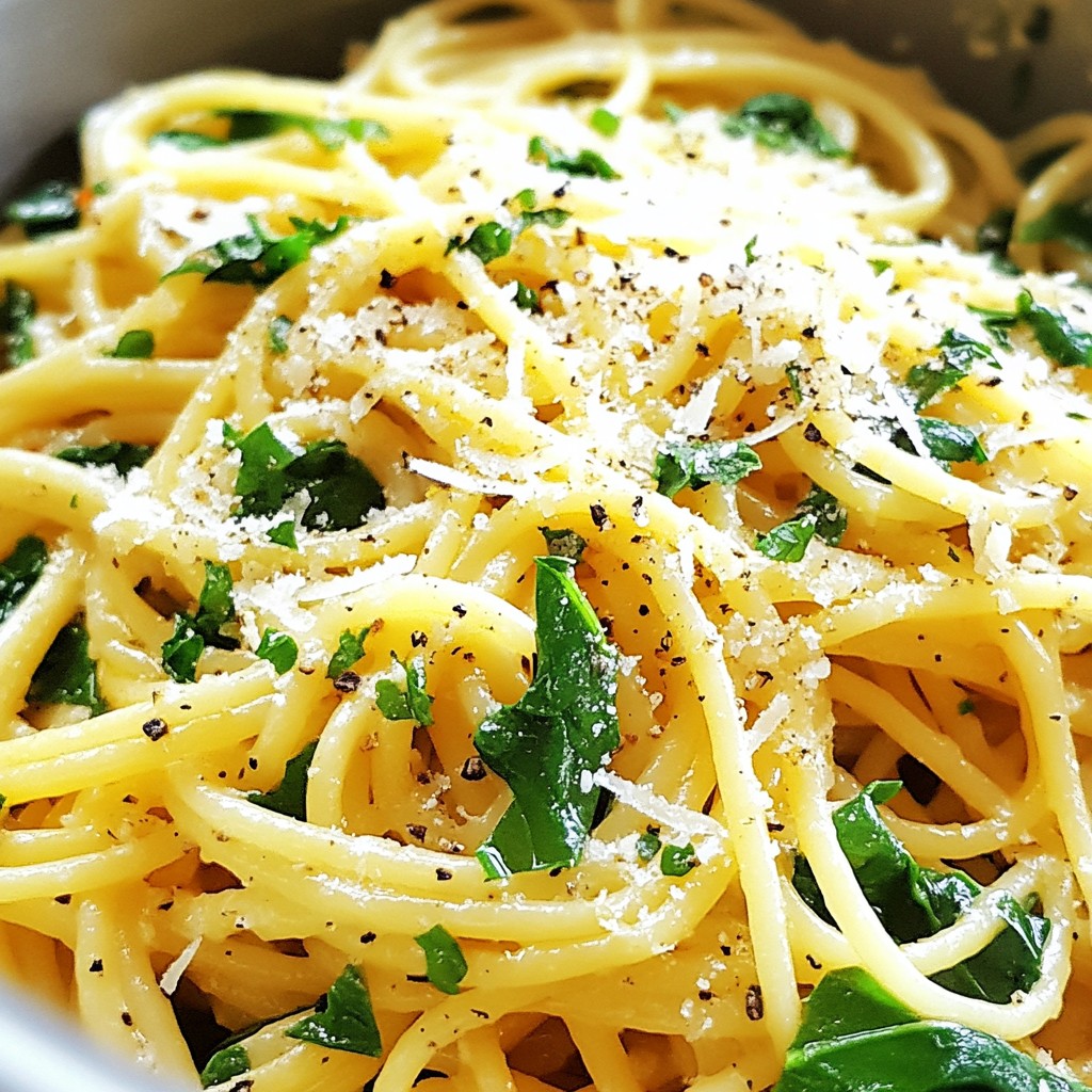 Lemon Pepper One-Pot Pasta with Spinach Easy Meal