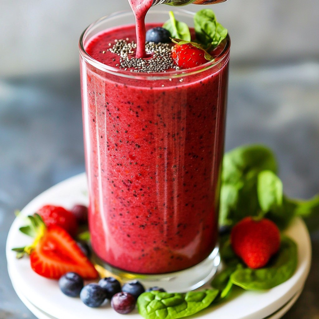 Triple Berry Spinach Smoothie Healthy and Refreshing Drink