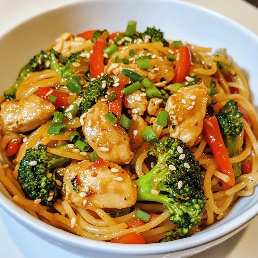 Garlic Chicken and Broccoli Spaghetti Stir-Fry Recipe