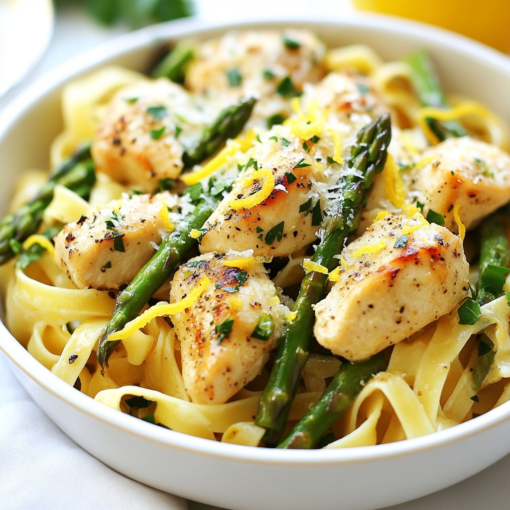 One-Pot Lemon Chicken and Asparagus Pasta Delight