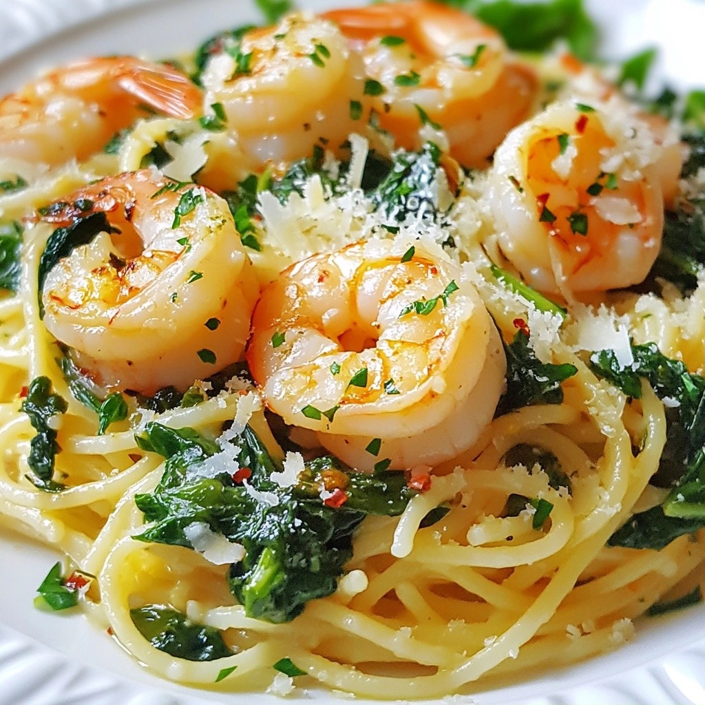 Garlic Shrimp and Spinach Pasta Easy Weeknight Meal