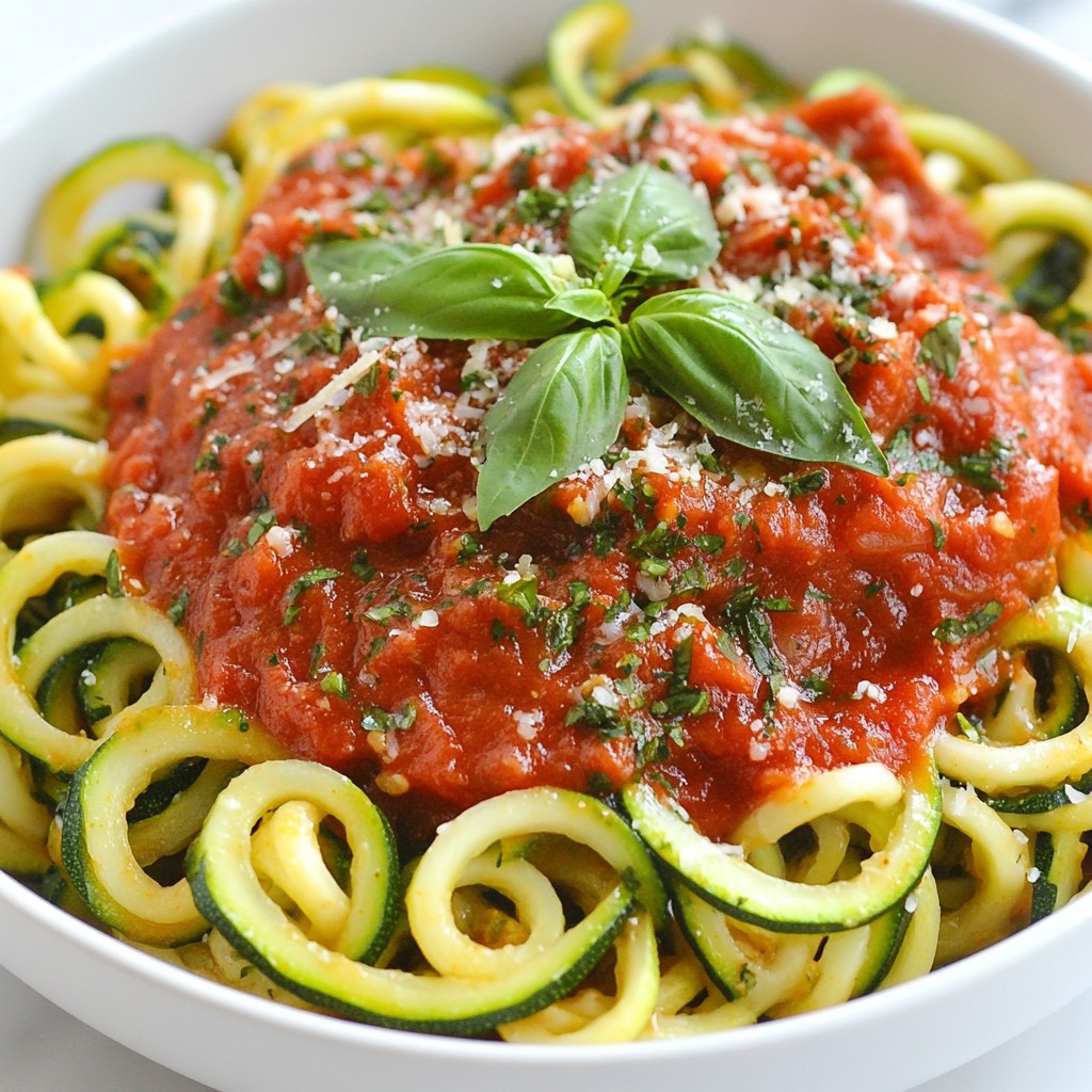 Herb Infused Zucchini Noodles with Tomato Basil Sauce