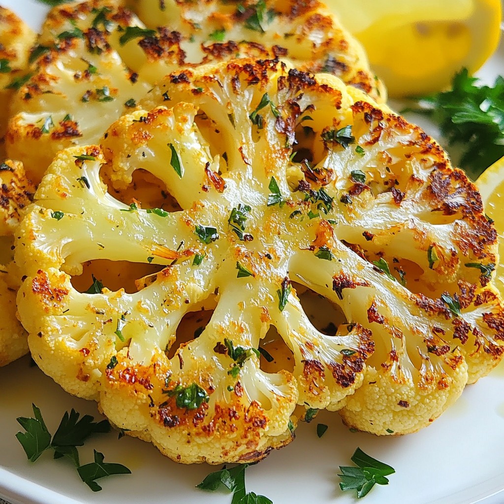 Garlic Herb Roasted Cauliflower Steaks Savory Delight