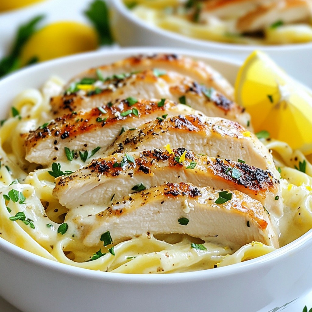 Savory Lemon Herb Creamy Pasta with Chicken Delight