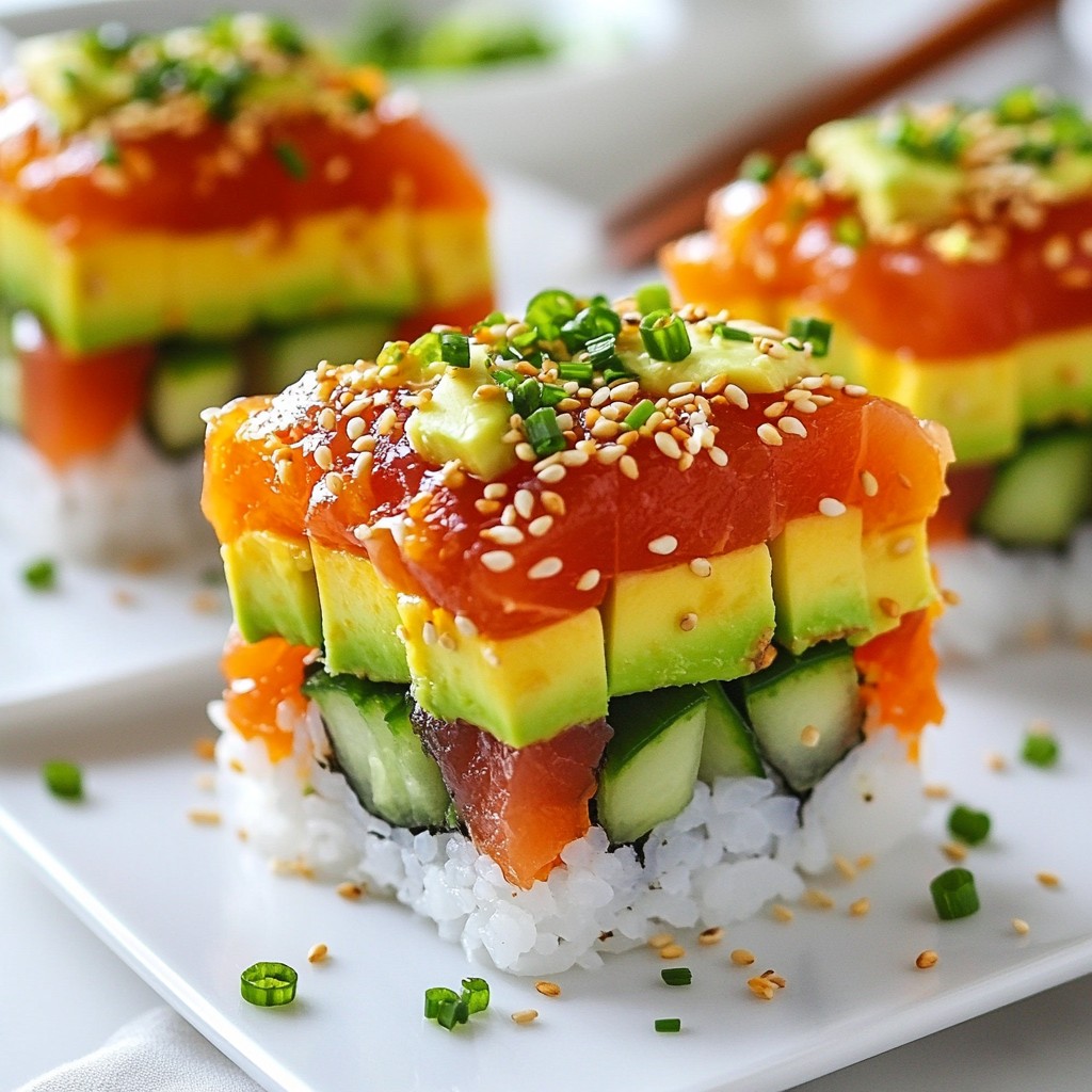 Spicy Tuna Sushi Stacks Delicious and Easy Recipe