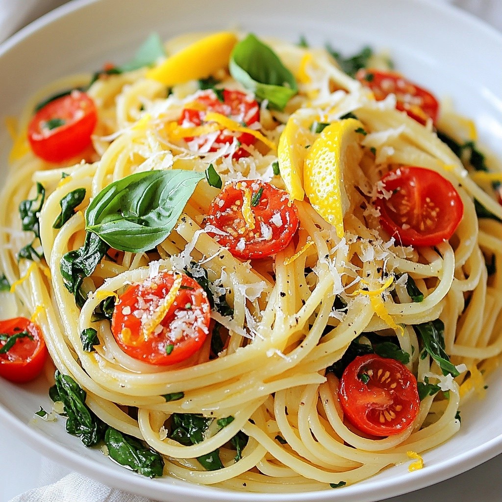 Spicy Garlic Lemon Pasta with Spinach Flavor Burst