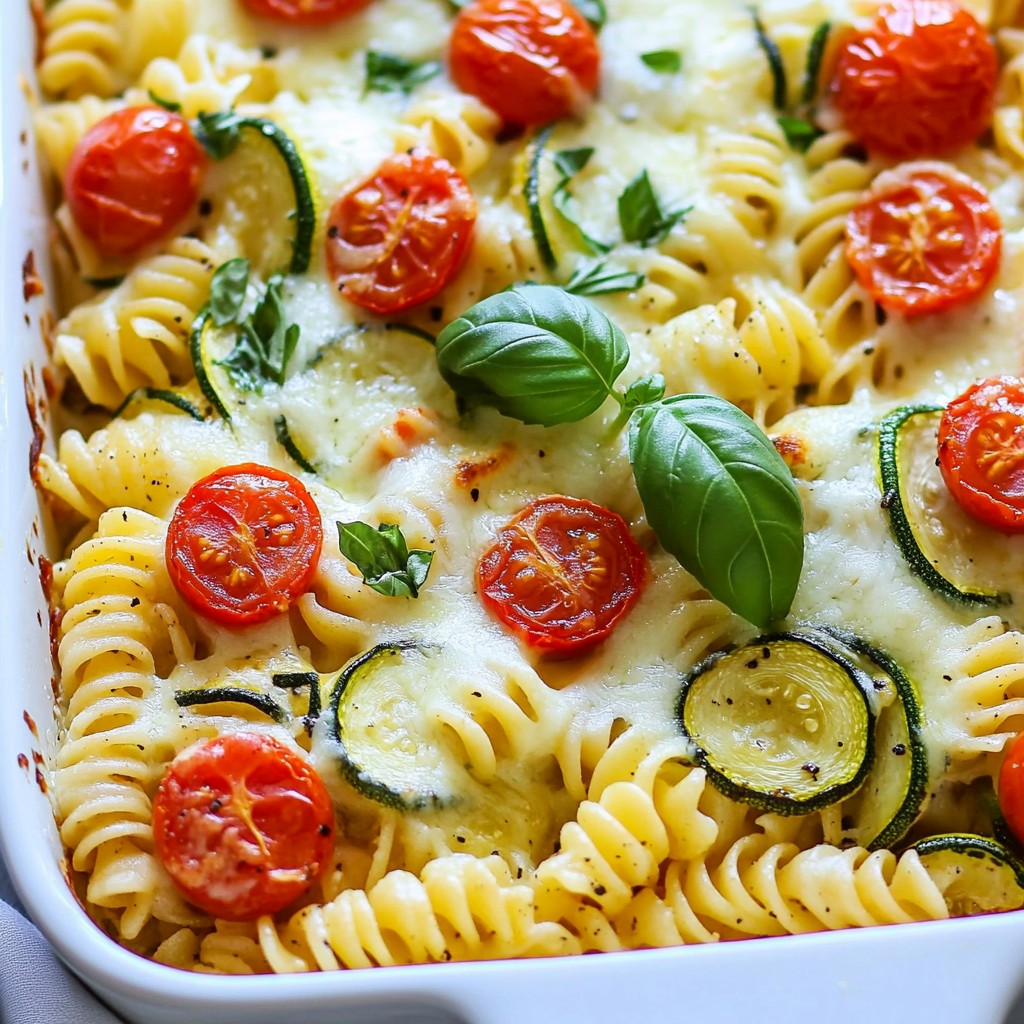 Baked Zucchini and Tomato Pasta Casserole Delight