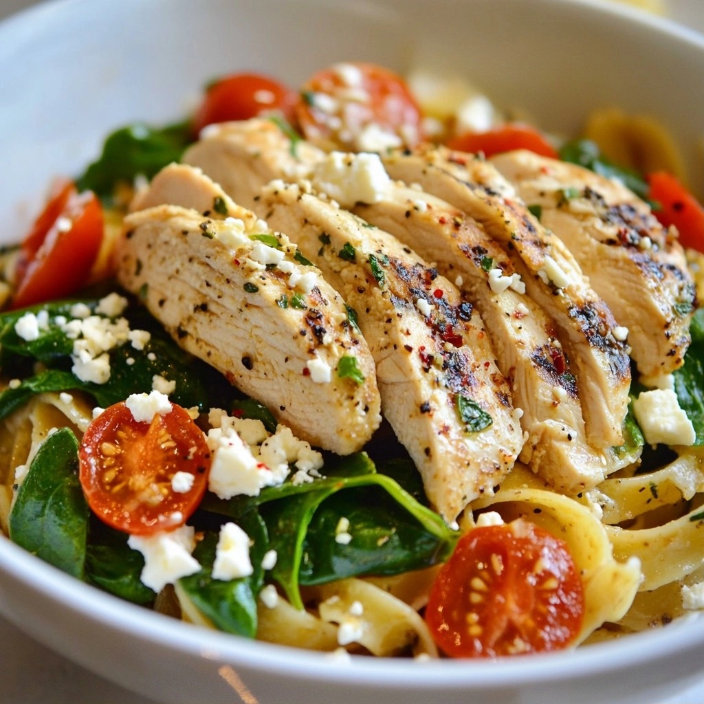 Grilled Chicken and Spinach Wheat Pasta Delight