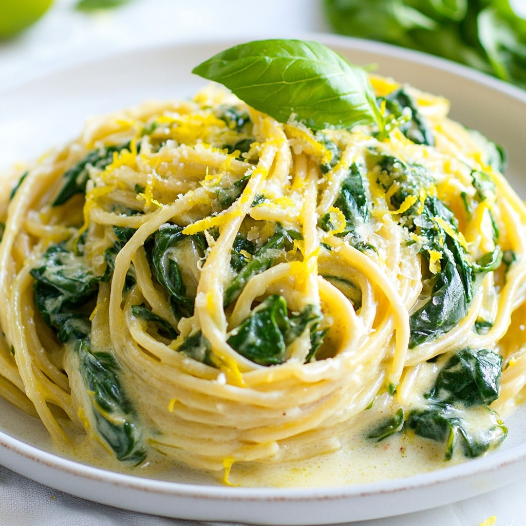 Vegan Creamy Coconut and Spinach Pasta Delight