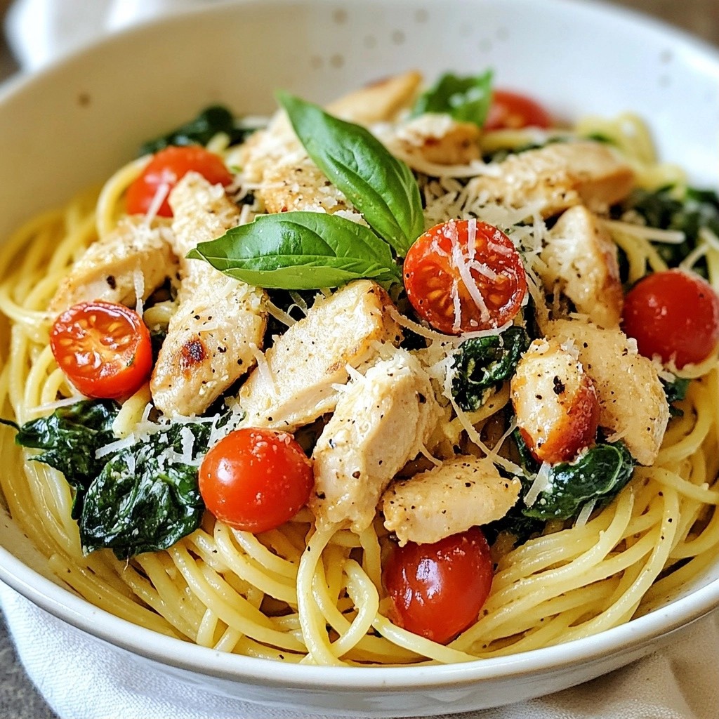 Savory Chicken and Spinach Spaghetti Toss Recipe