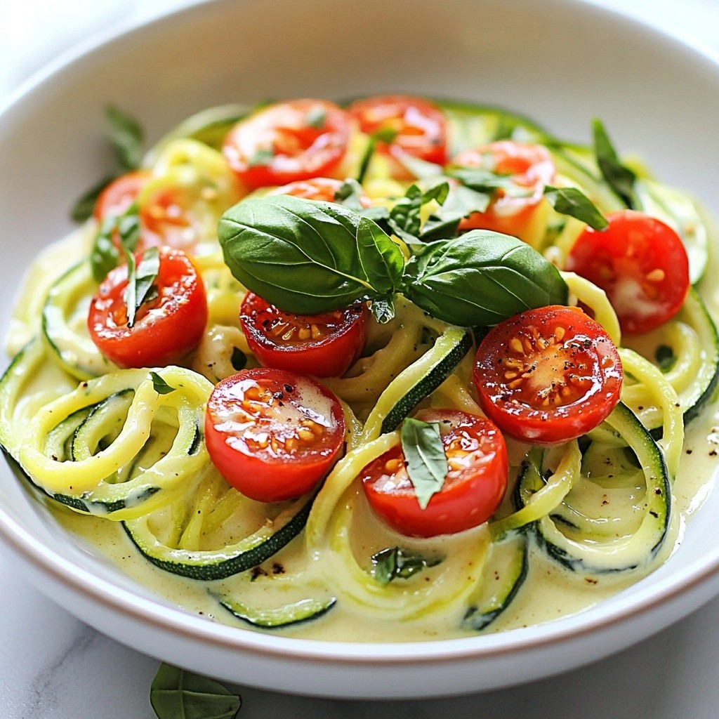 Zucchini Spaghetti with Cashew Cream Sauce Delight