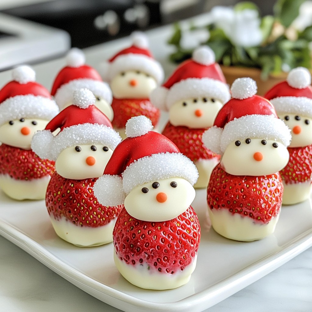 Chocolate Covered Strawberry Santas Festive Treat Idea