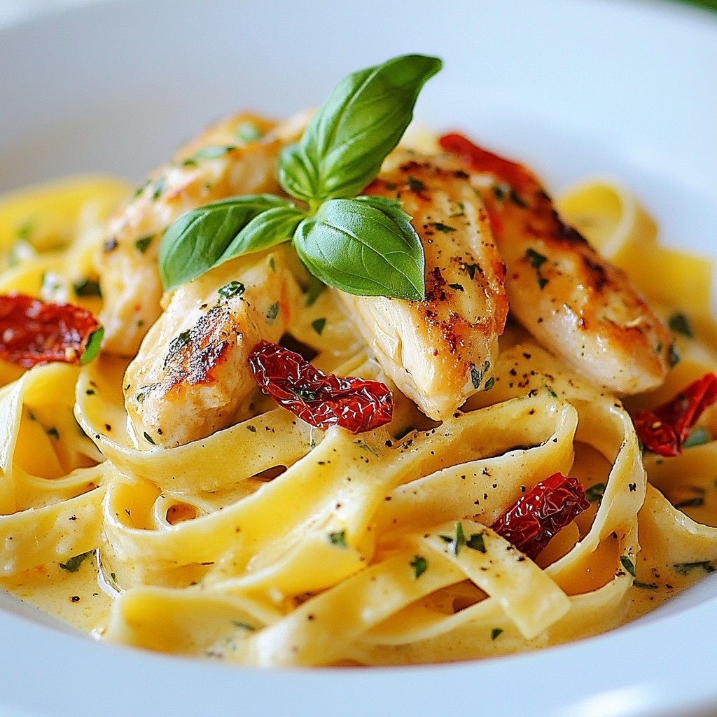 Creamy Pasta with Sun-Dried Tomatoes and Chicken Dish