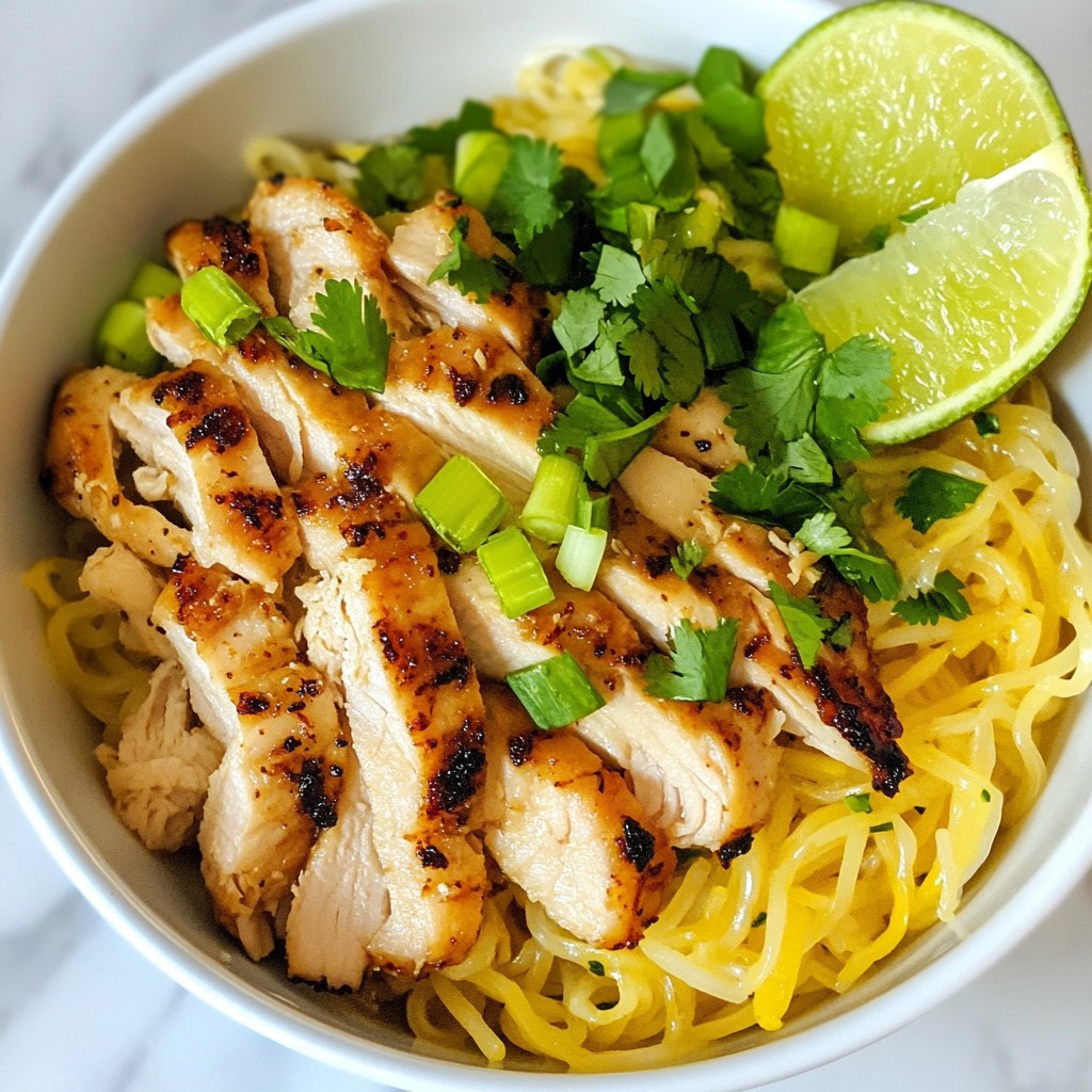 Garlicky Cilantro Lime Chicken Noodles Delightful Dish