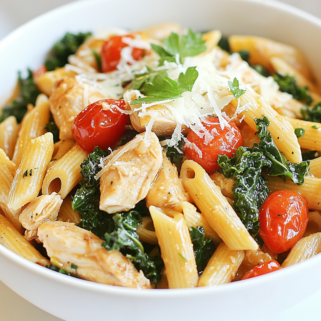 Hearty One-Pot Italian Chicken and Kale Pasta Delight