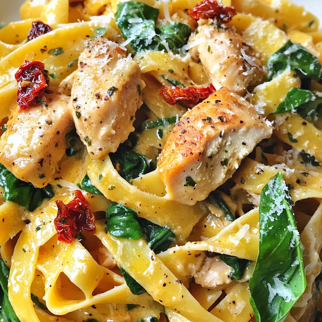 Creamy Pasta with Sun-Dried Tomatoes and Chicken Delight