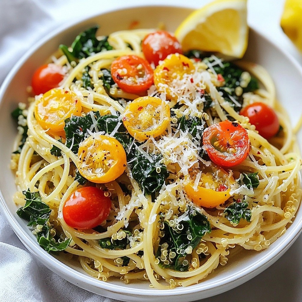 Healthy Kale and Quinoa Spaghetti Fresh and Tasty Dish