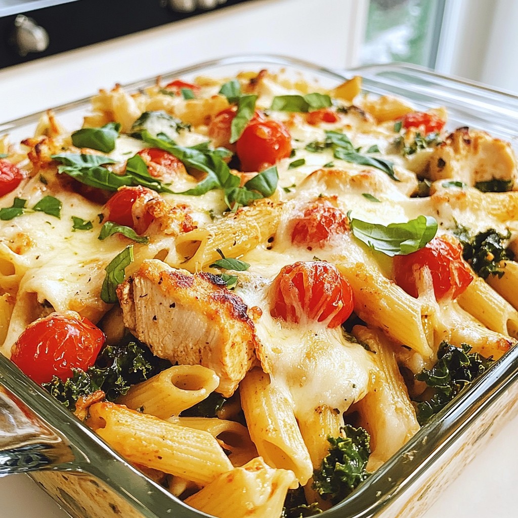 Baked Italian Chicken and Kale Pasta Delight