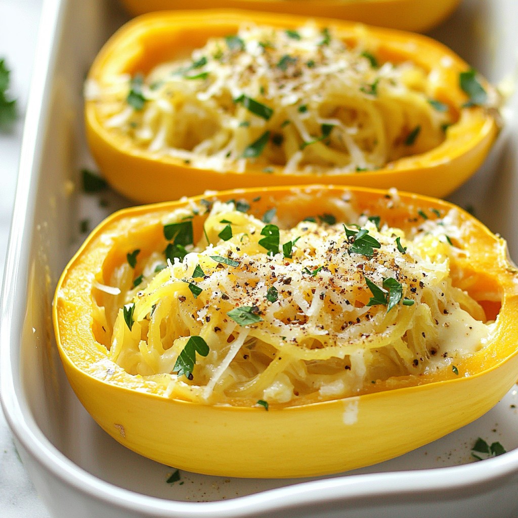 Spaghetti Squash Alfredo Creamy and Flavorful Dish