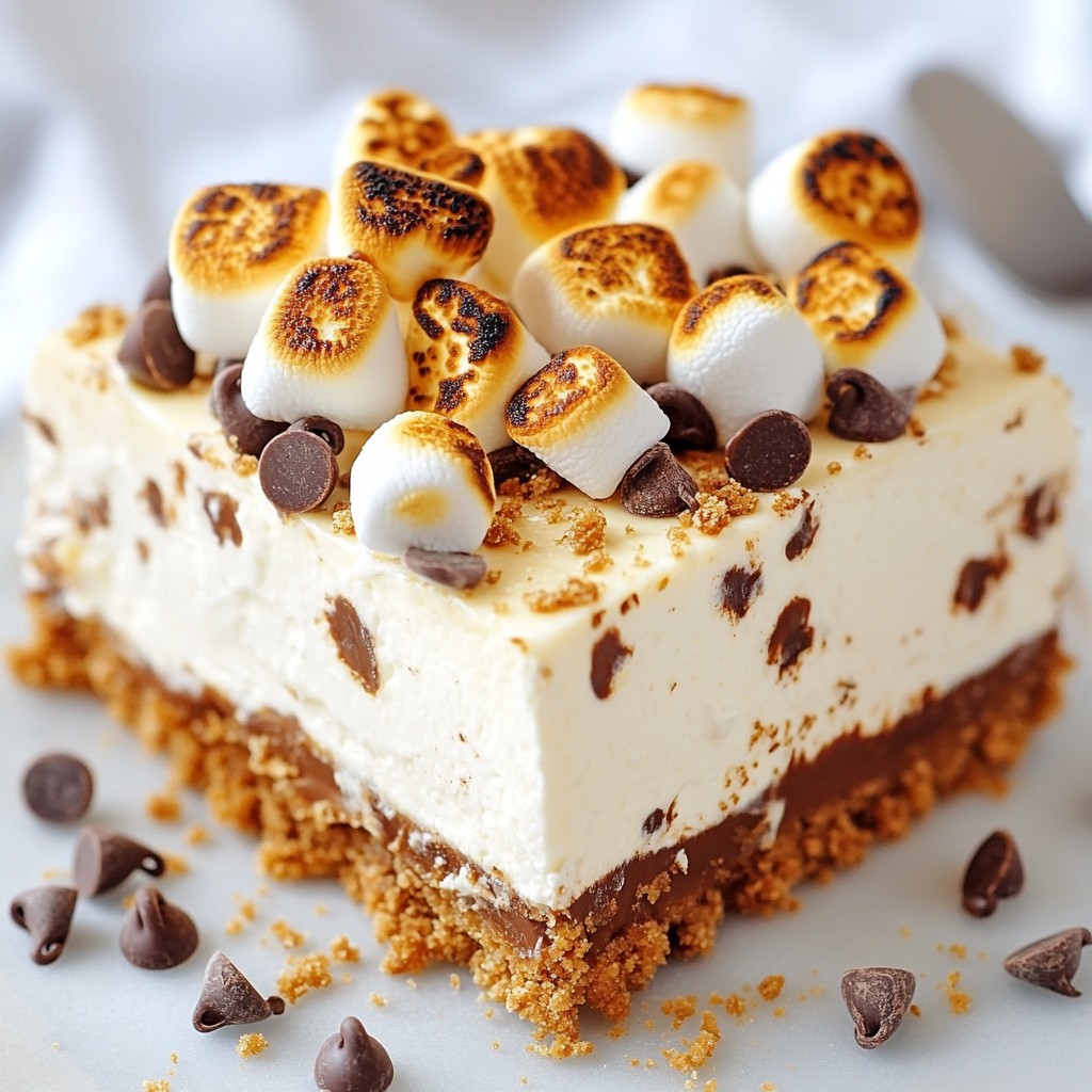 S'Mores No Bake Cheesecake Easy and Delightful Treat