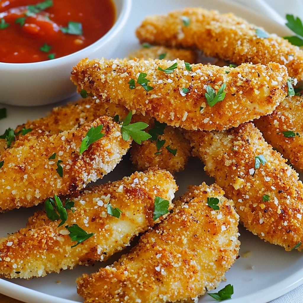 Garlic Parmesan Chicken Tenders Crispy and Tasty Meal
