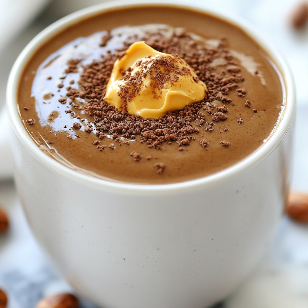 Chocolate Peanut Butter Protein Smoothie Energizing Drink