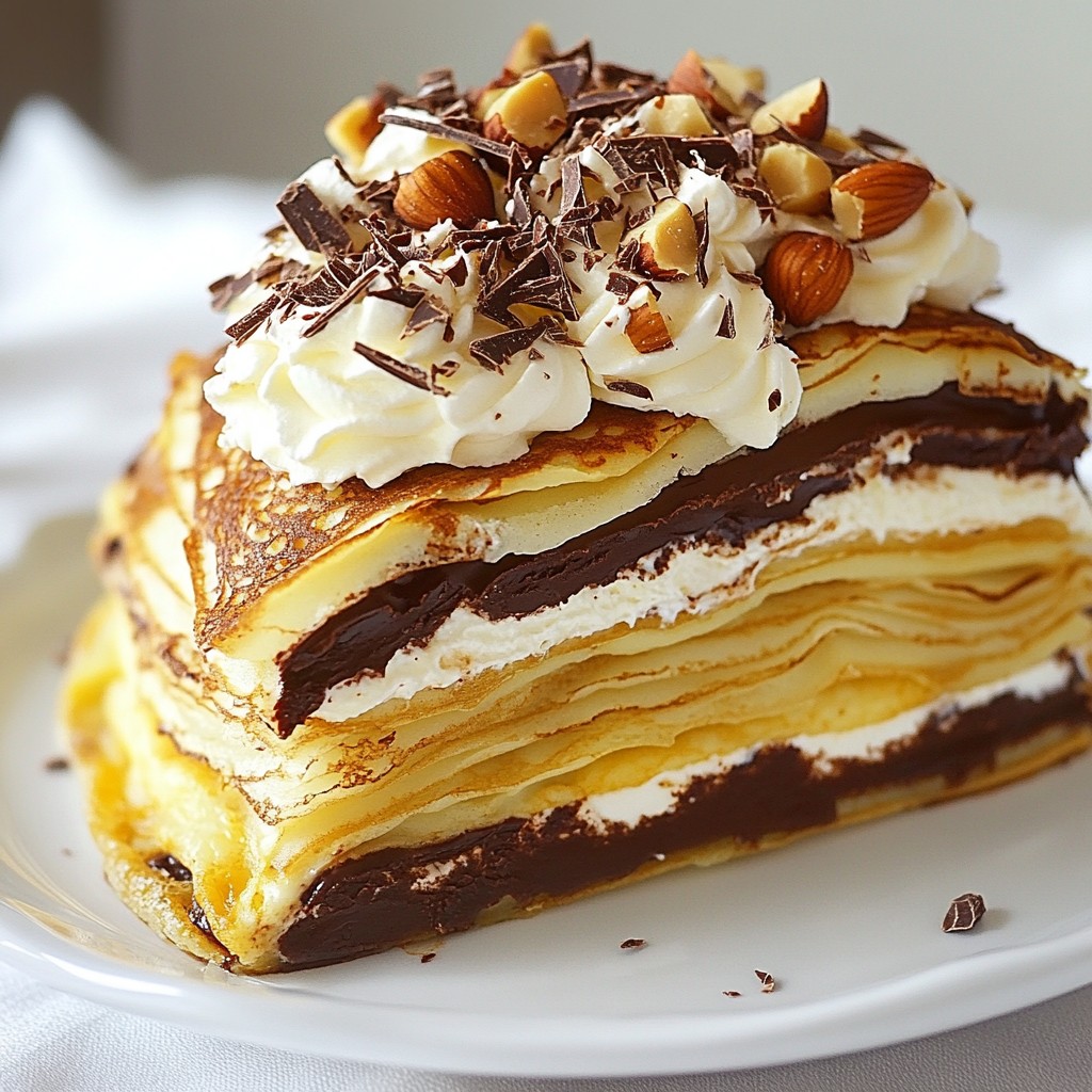 Chocolate Hazelnut Crepe Cake Tasty Dessert Delight