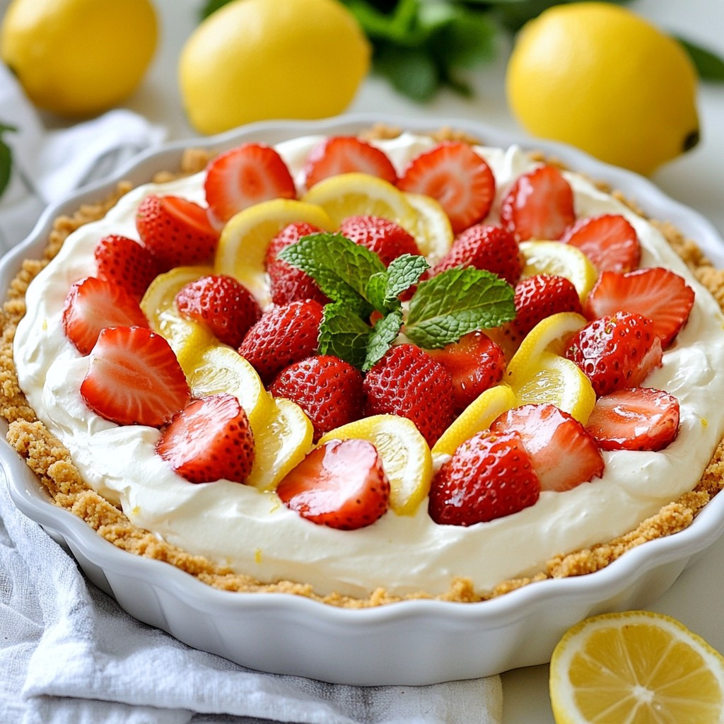 No-Bake Strawberry Lemonade Pie Easy and Refreshing Treat