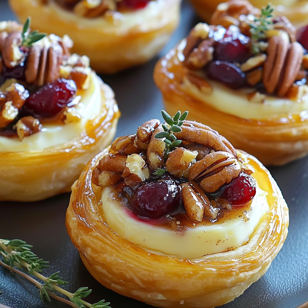 Candied Pecan Cranberry Brie Bites Delightful Treat