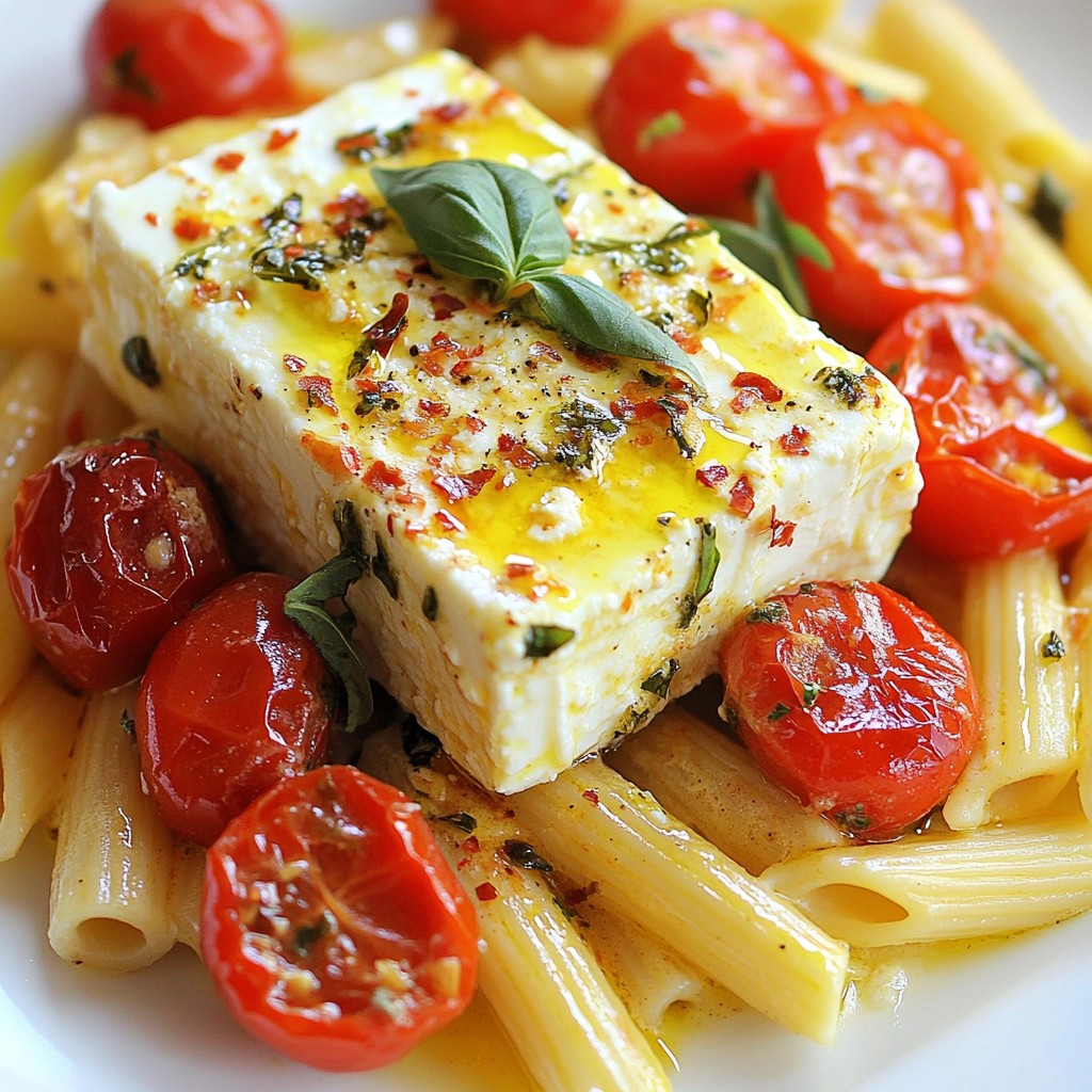 Baked Feta Pasta with Cherry Tomatoes Flavor Boost