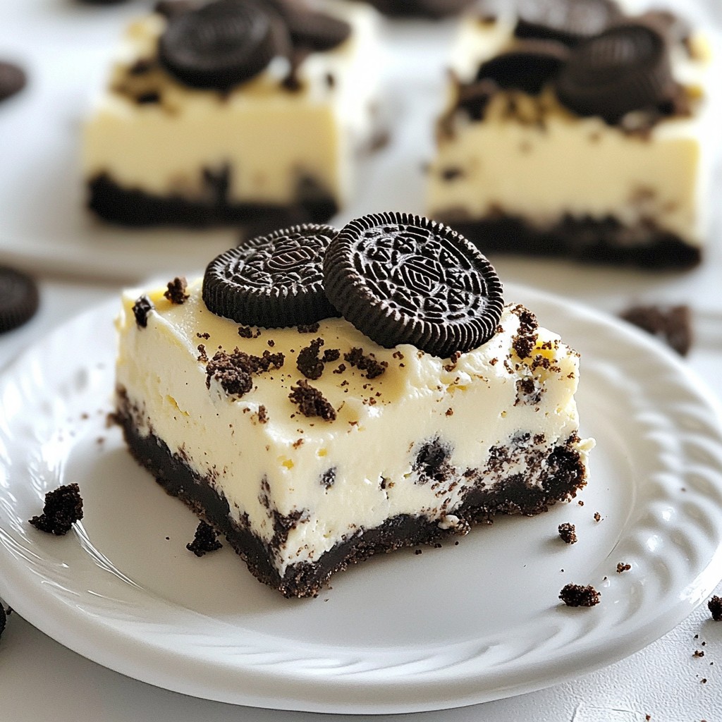 No Bake Oreo Cheesecake Bars Simple and Delicious Treat